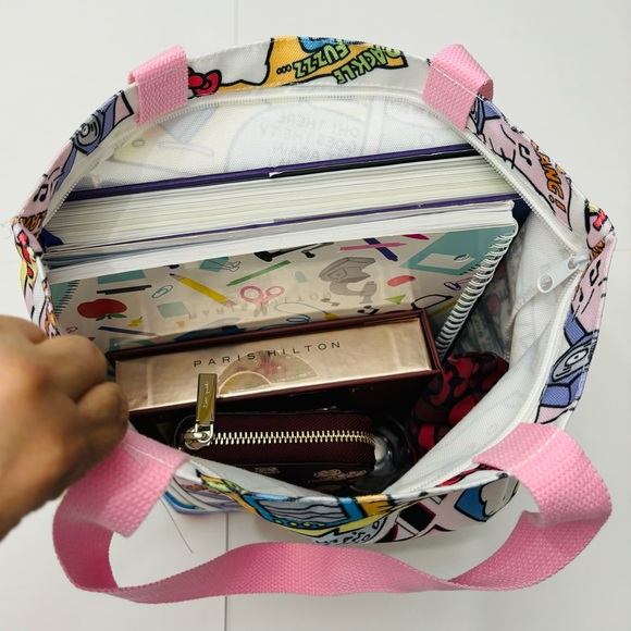 Hello Kitty Comics Cute Zipper Canvas Tote Bag - Picture 6 of 10